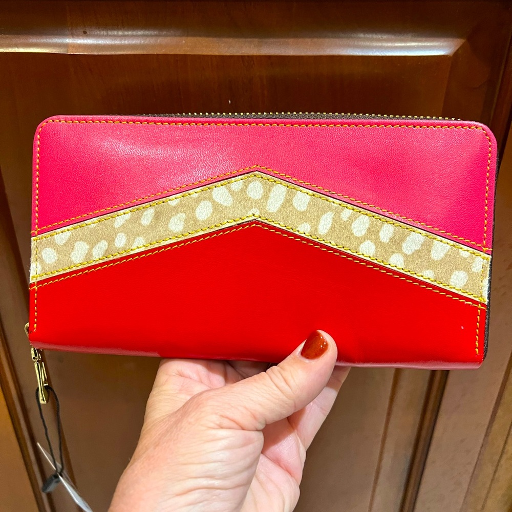New Artisan handcrafted multicolored leather wallet.